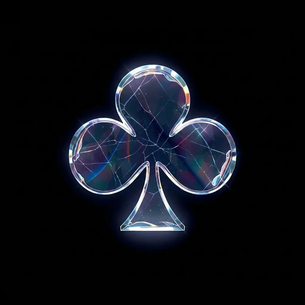 The Ace of Clubs sign in translucent glass